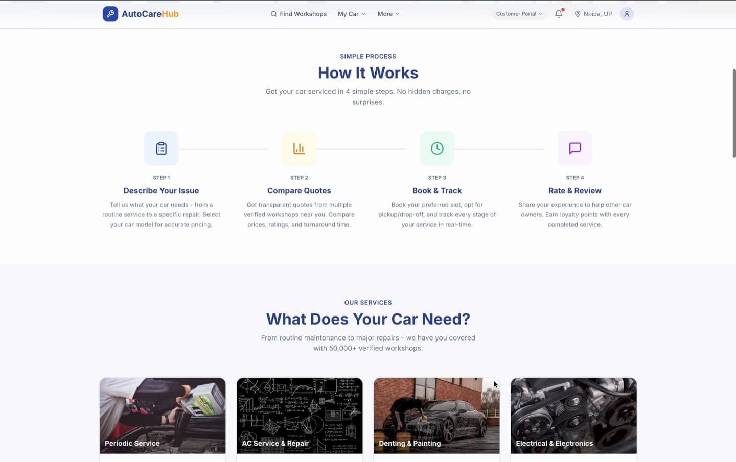 AutoCare Hub — product screenshot