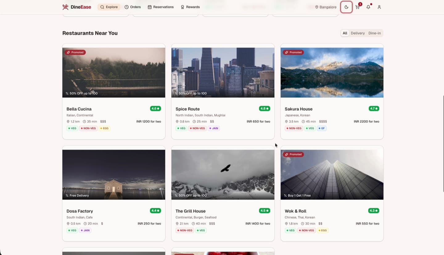 DineEase — product screenshot