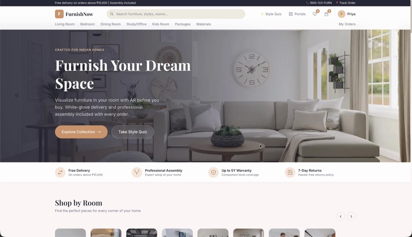 FurnishNow — product screenshot